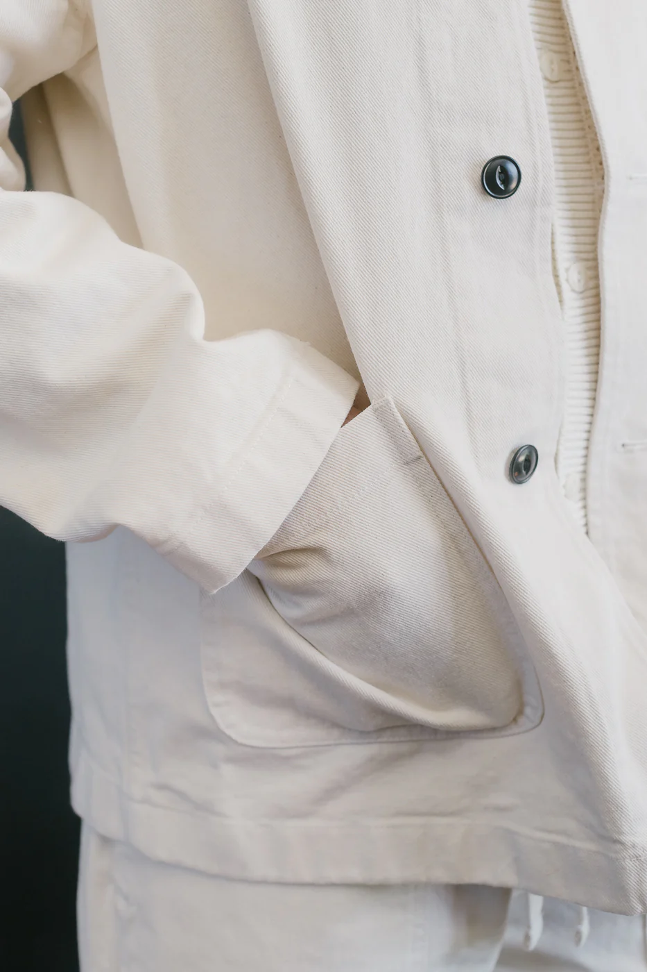 JKT05.02 - 11.2oz Organic Cotton Broken Twill Jacket - Nature - Image 20