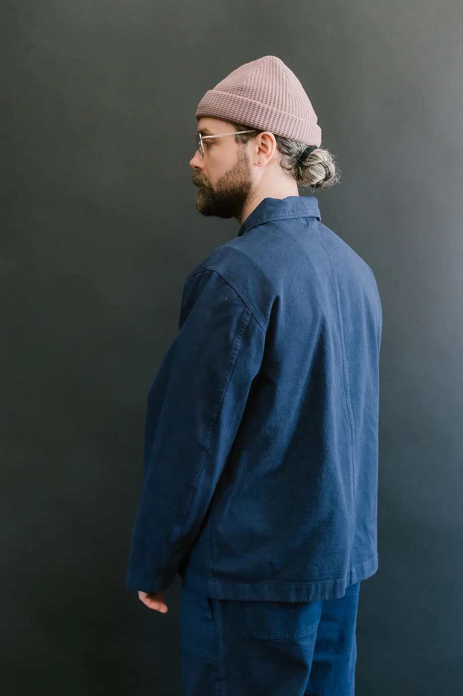 JKT05.66 - 11.2oz Organic Cotton Broken Twill Jacket - Ink Blue - Image 10