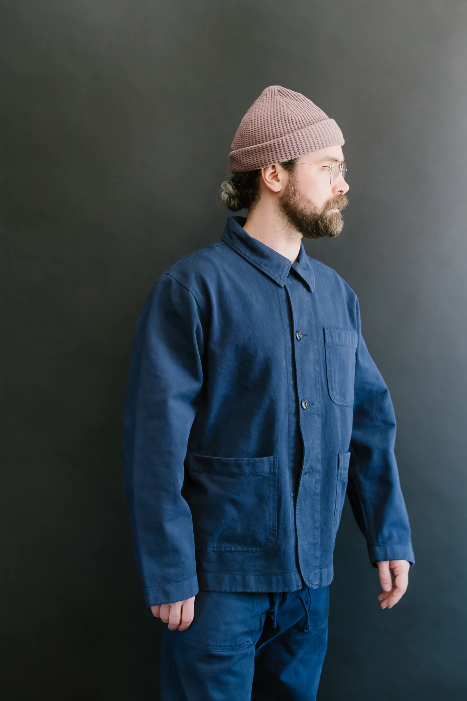 JKT05.66 - 11.2oz Organic Cotton Broken Twill Jacket - Ink Blue - Image 13
