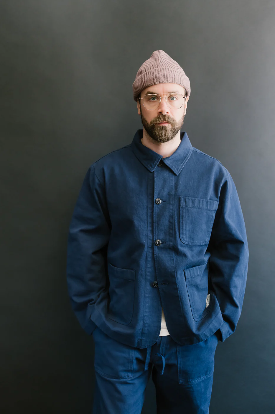 JKT05.66 - 11.2oz Organic Cotton Broken Twill Jacket - Ink Blue - Image 14