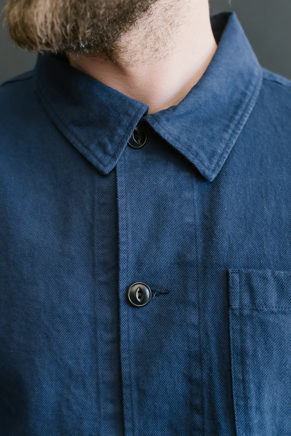 JKT05.66 - 11.2oz Organic Cotton Broken Twill Jacket - Ink Blue - Image 15
