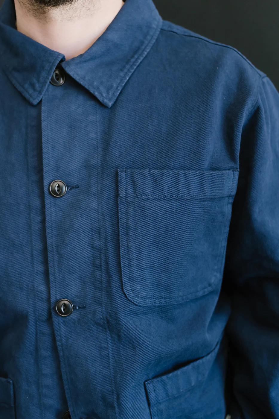 JKT05.66 - 11.2oz Organic Cotton Broken Twill Jacket - Ink Blue - Image 16