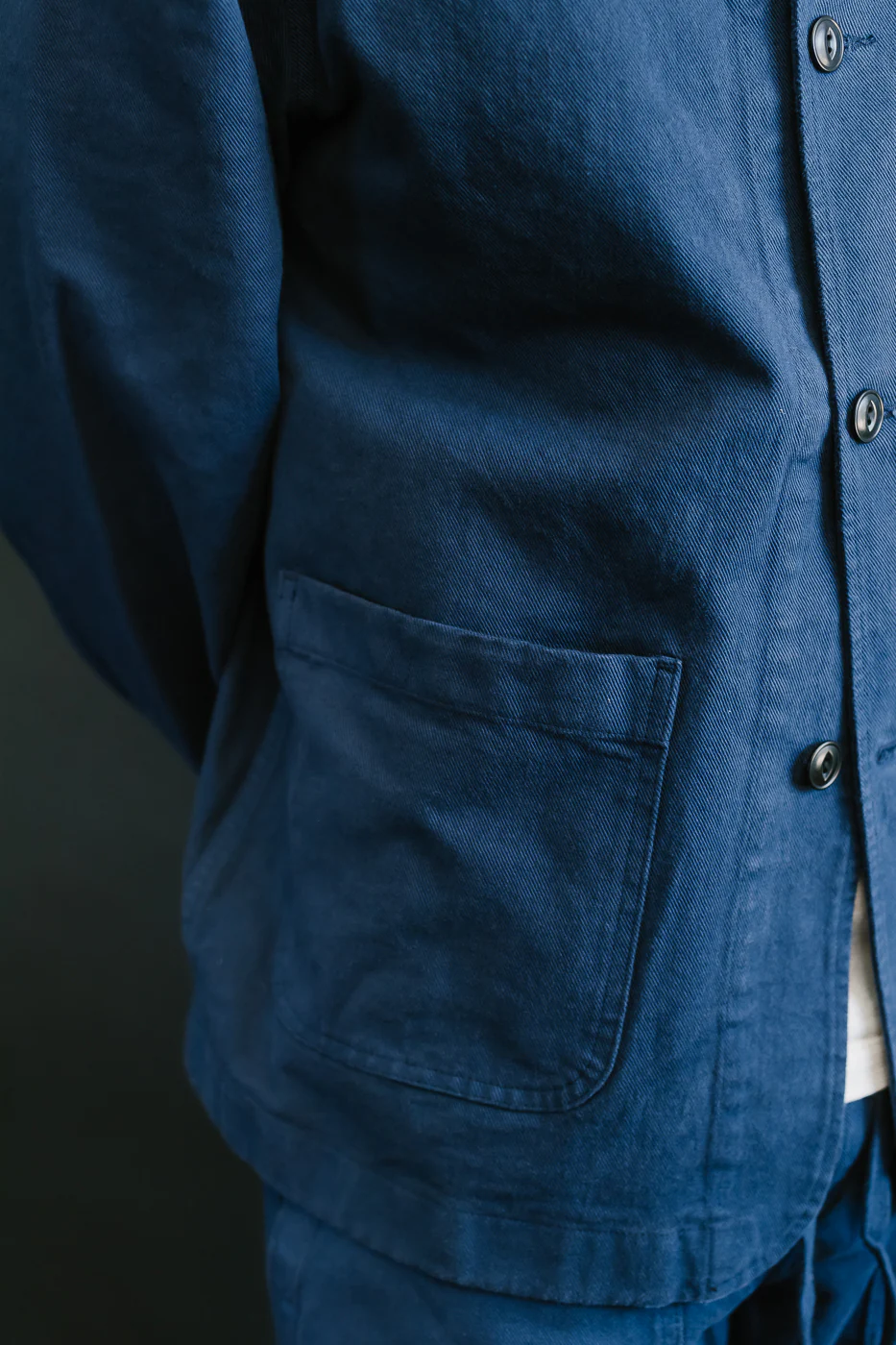 JKT05.66 - 11.2oz Organic Cotton Broken Twill Jacket - Ink Blue - Image 18
