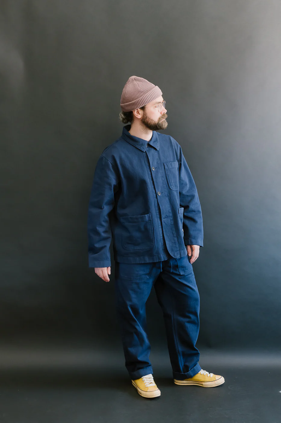 JKT05.66 - 11.2oz Organic Cotton Broken Twill Jacket - Ink Blue - Image 7