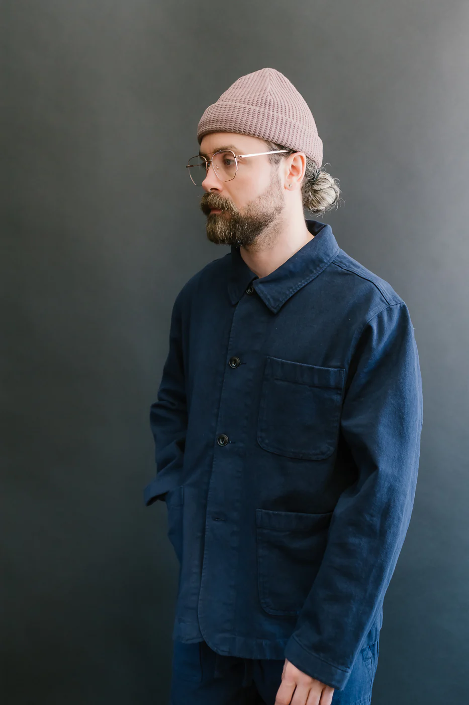 JKT05.66 - 11.2oz Organic Cotton Broken Twill Jacket - Ink Blue - Image 9