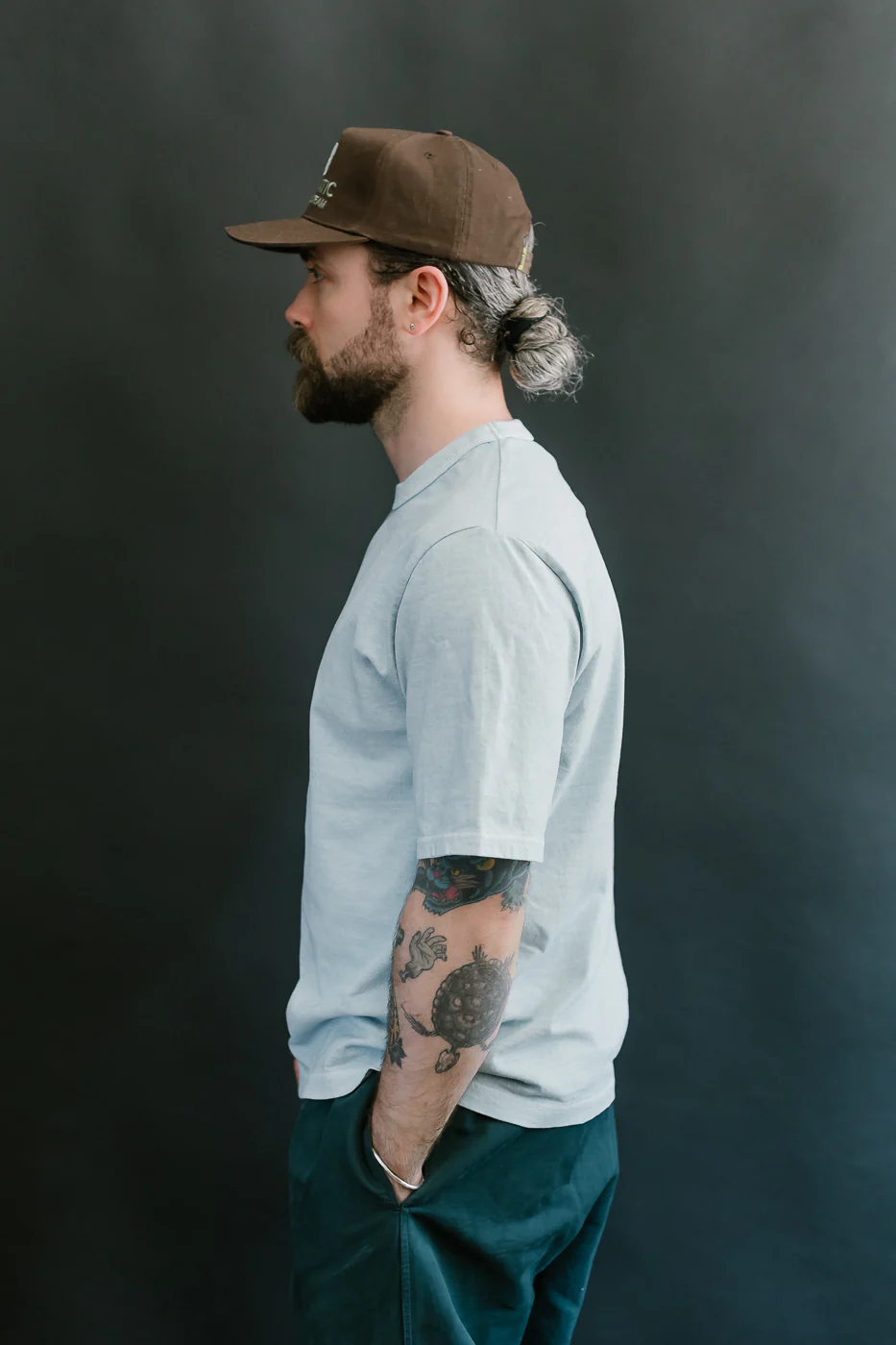 JM5533PD - Pigment-Dye Lead-Off T-Shirt - 373 Fade Saxe - Image 13