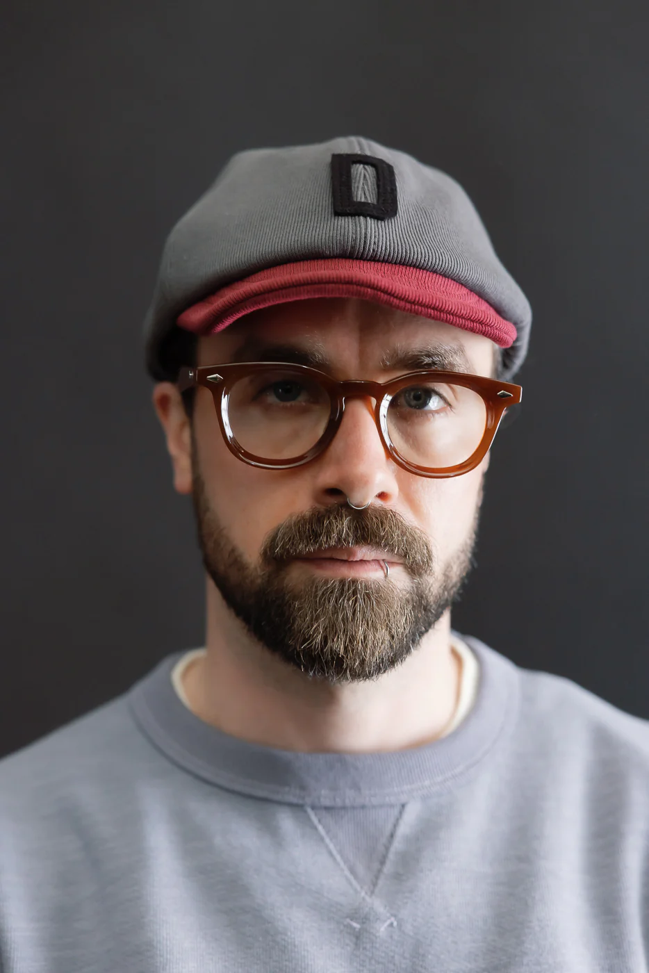 JM6310 - GG Rib BB Cap "D" - 318 Gray x Oxblood - Image 7