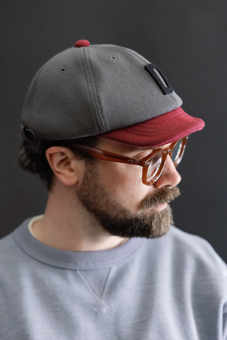 JM6310 - GG Rib BB Cap "D" - 318 Gray x Oxblood - Image 8
