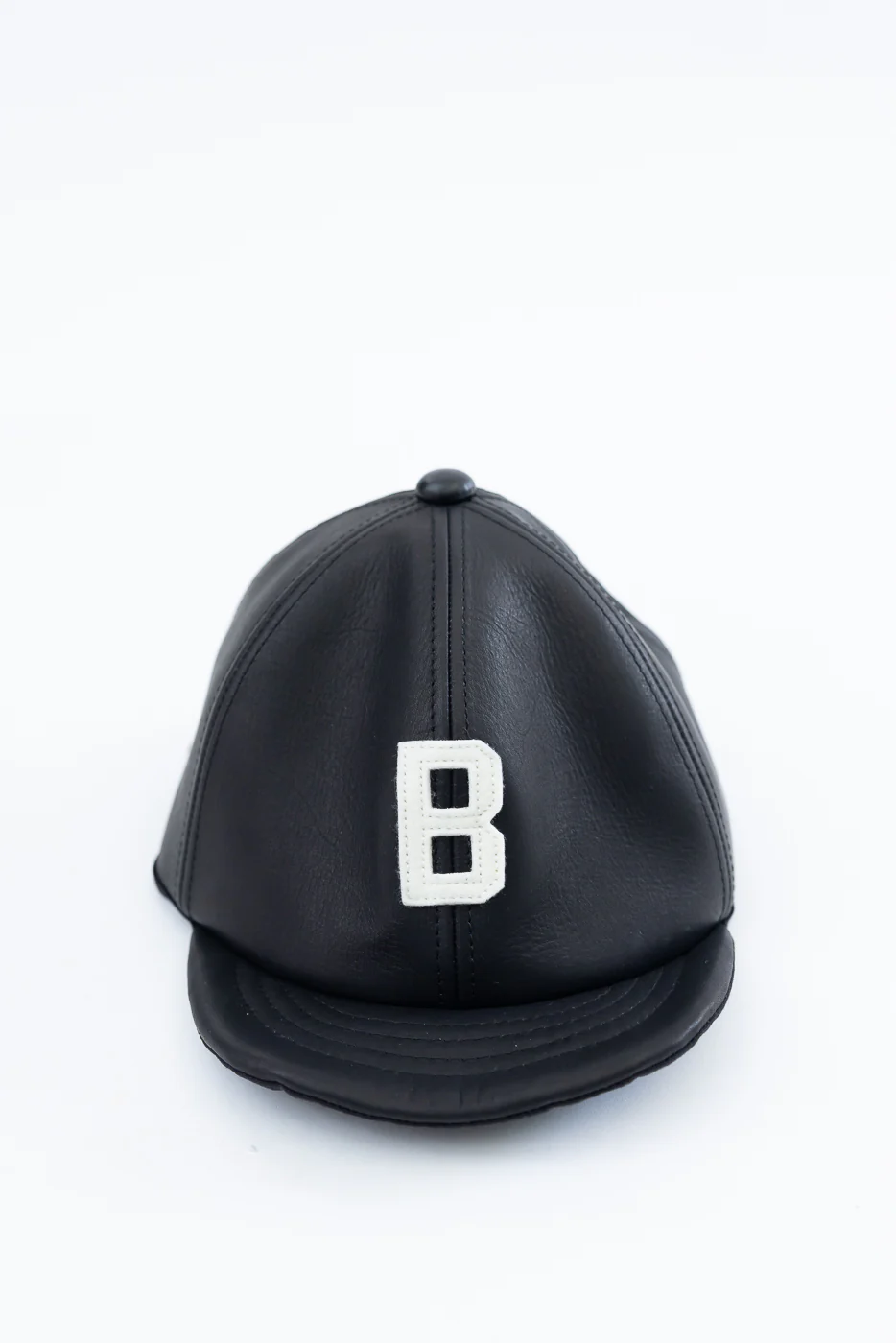 JM6592 - Leather BB Cap "B" - 107 Black - Image 6