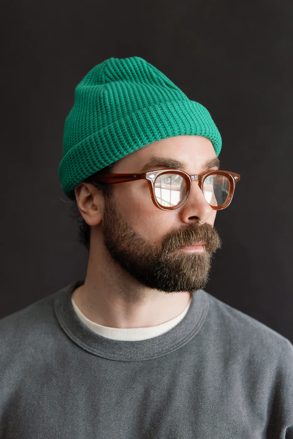 JM6605 - Waffle Knit Cap - 402 True Green - Image 4