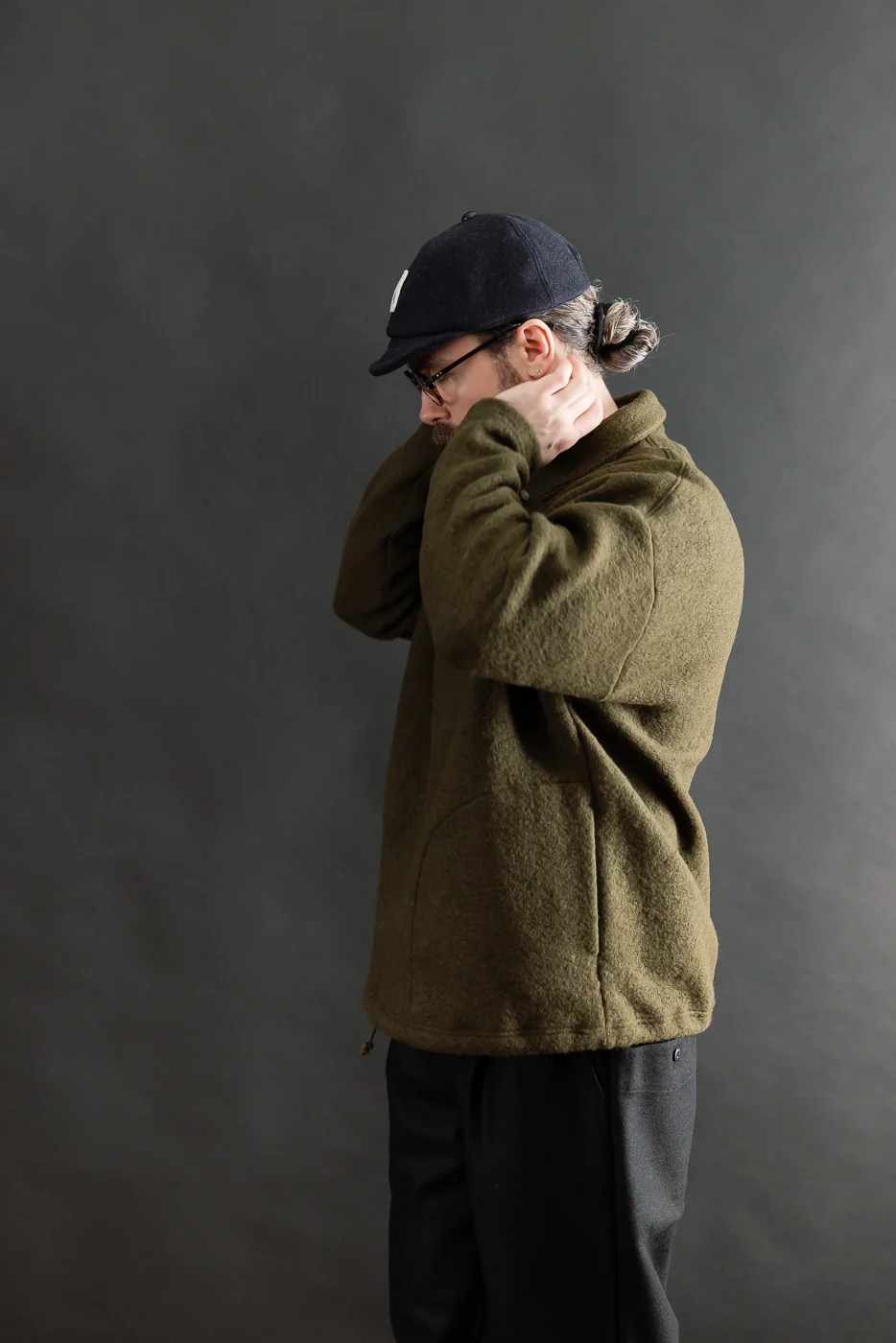 JM7583 - Wool Himo Polo - 320 Olive - Image 10