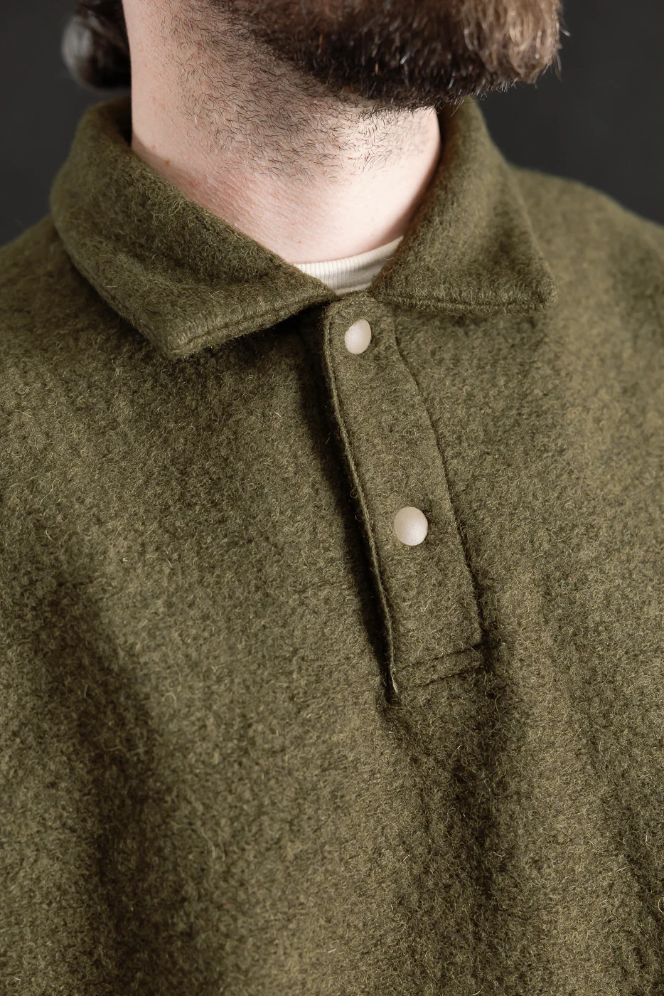 JM7583 - Wool Himo Polo - 320 Olive - Image 17