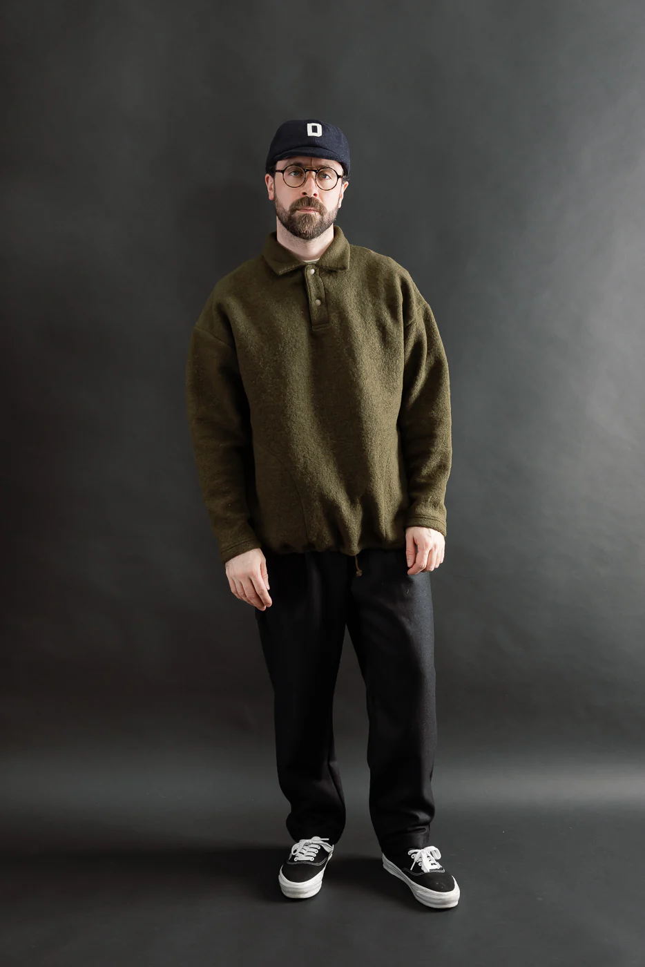 JM7583 - Wool Himo Polo - 320 Olive - Image 5