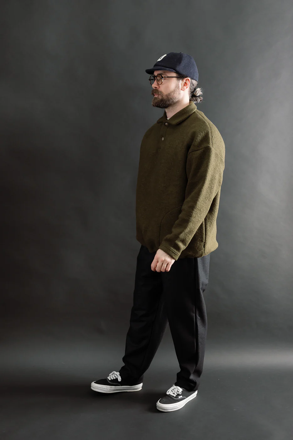 JM7583 - Wool Himo Polo - 320 Olive - Image 6