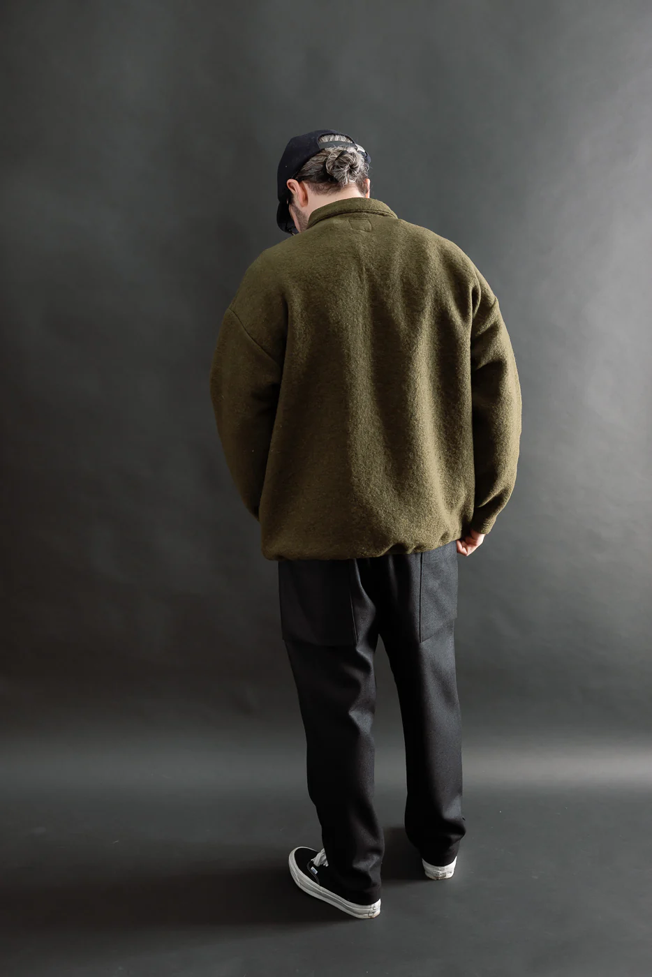 JM7583 - Wool Himo Polo - 320 Olive - Image 7
