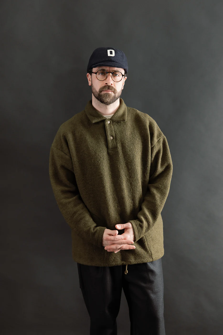 JM7583 - Wool Himo Polo - 320 Olive - Image 9