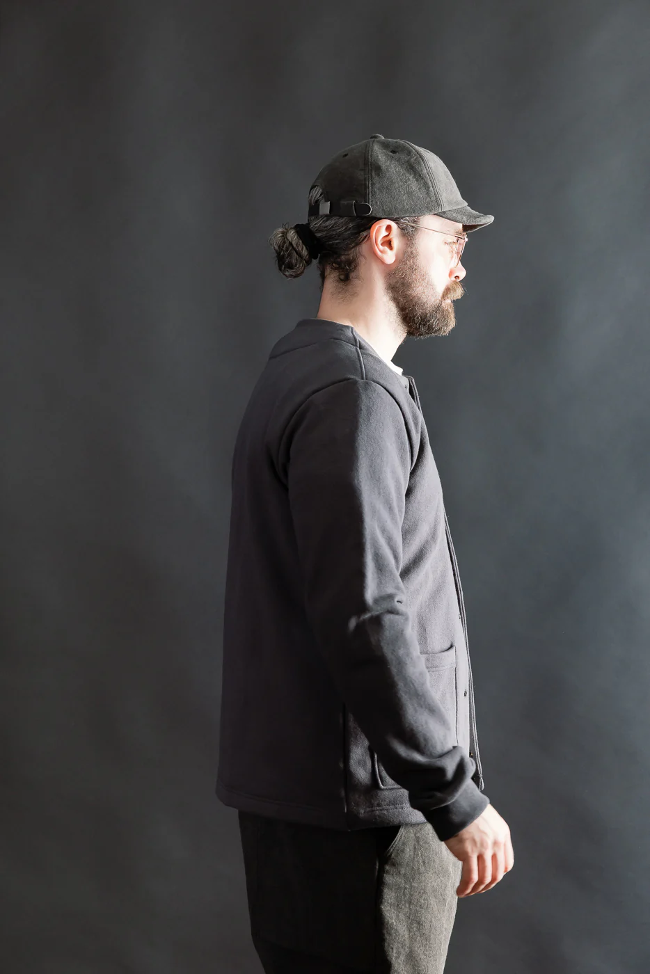 JM8580 - Big Loop Collarless Jacket - 177 Ink Black - Image 11