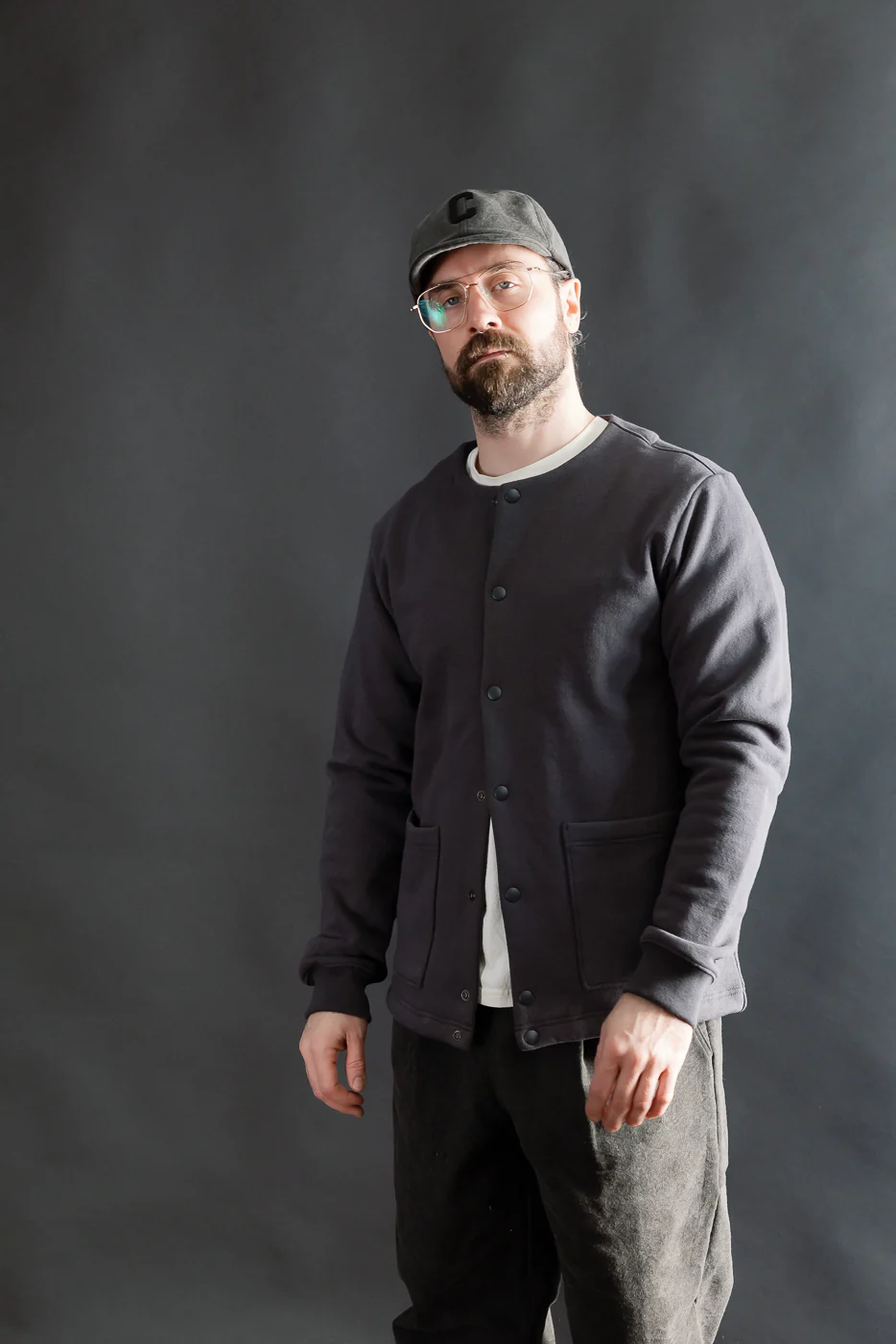 JM8580 - Big Loop Collarless Jacket - 177 Ink Black - Image 14