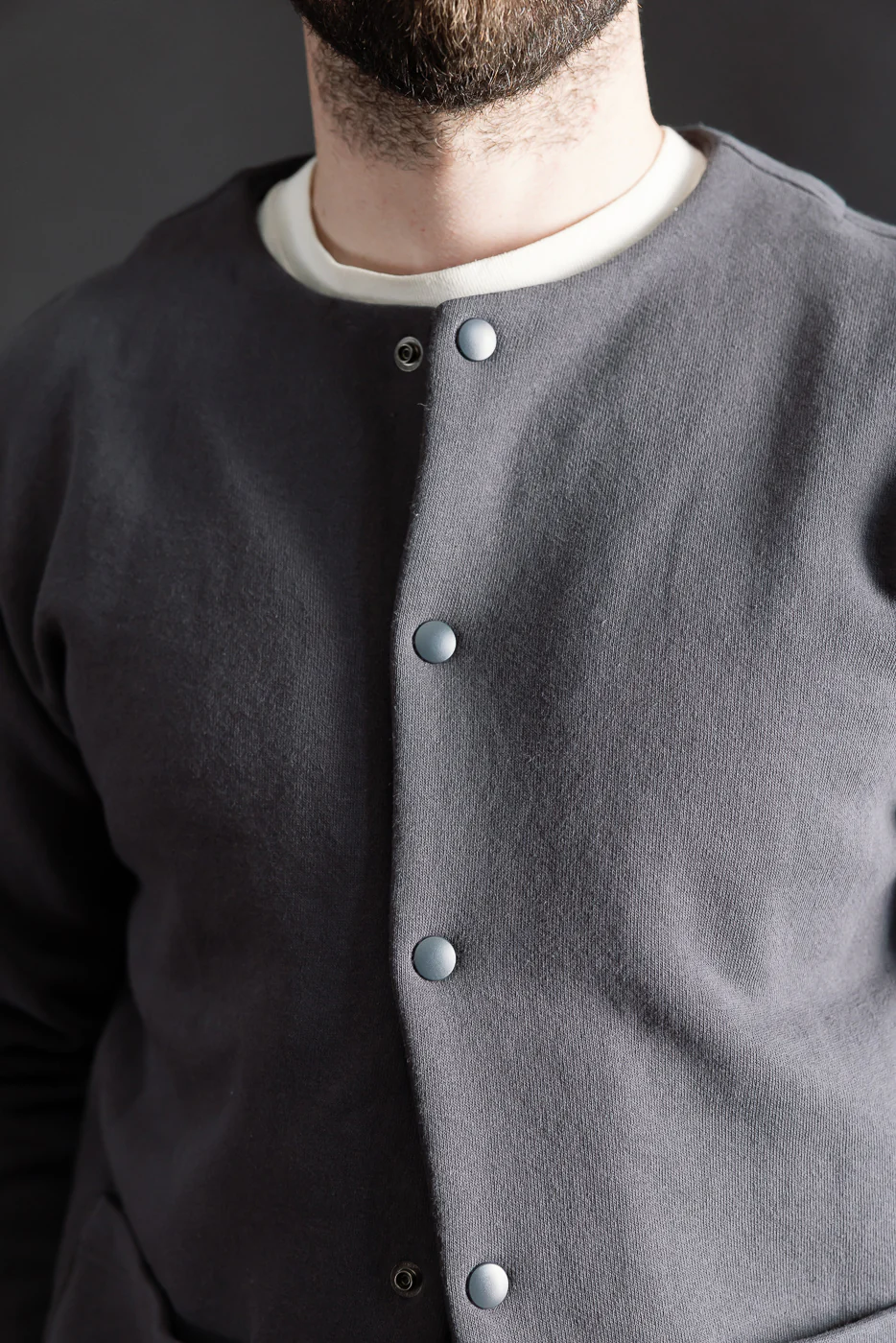JM8580 - Big Loop Collarless Jacket - 177 Ink Black - Image 16