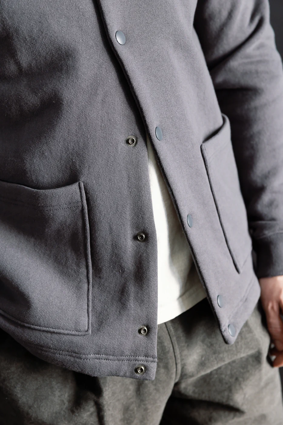 JM8580 - Big Loop Collarless Jacket - 177 Ink Black - Image 17