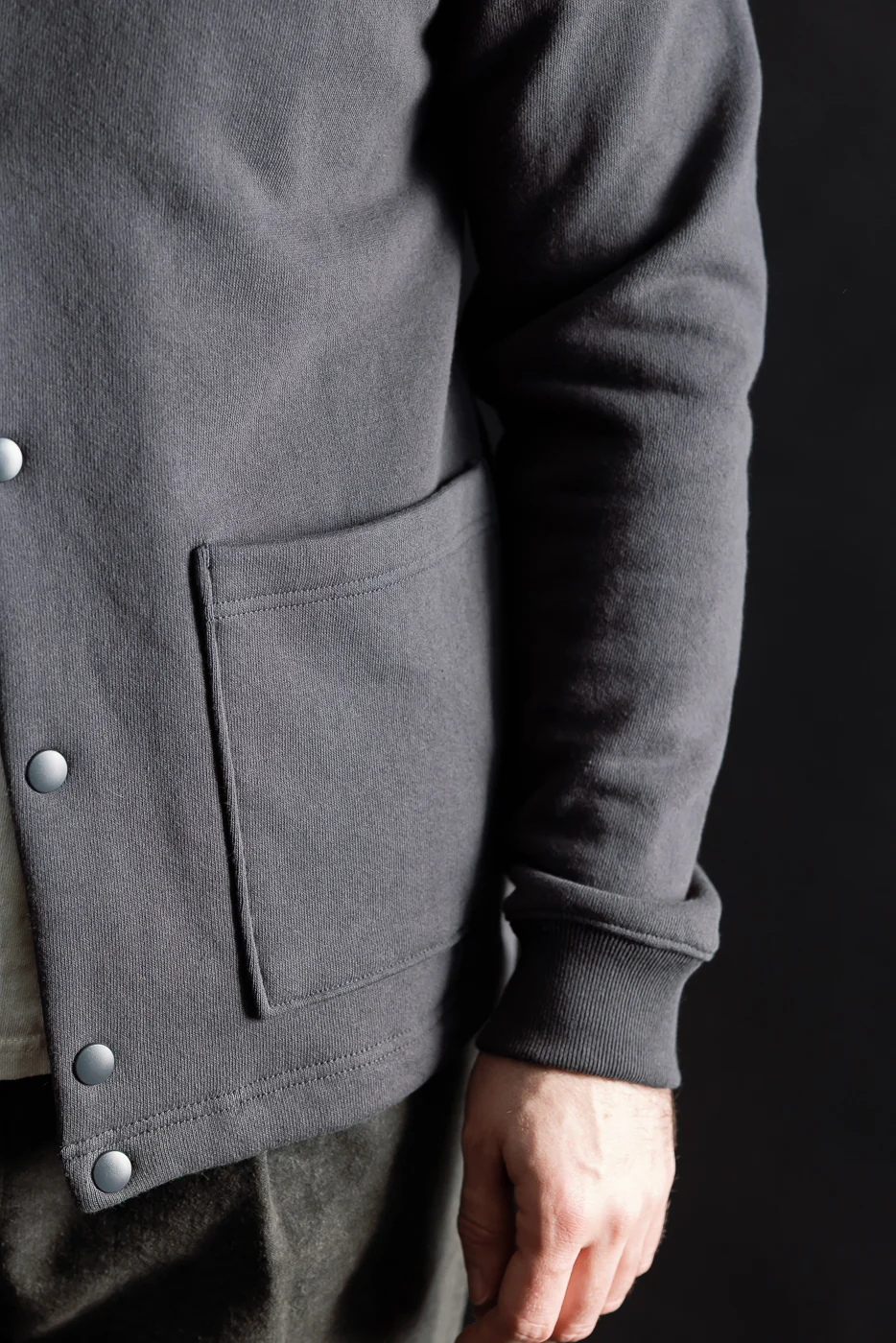 JM8580 - Big Loop Collarless Jacket - 177 Ink Black - Image 19