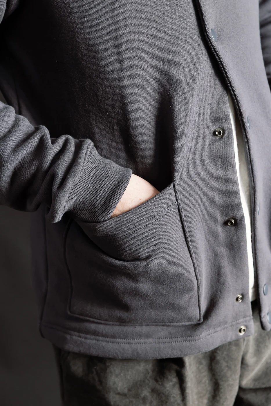 JM8580 - Big Loop Collarless Jacket - 177 Ink Black - Image 20