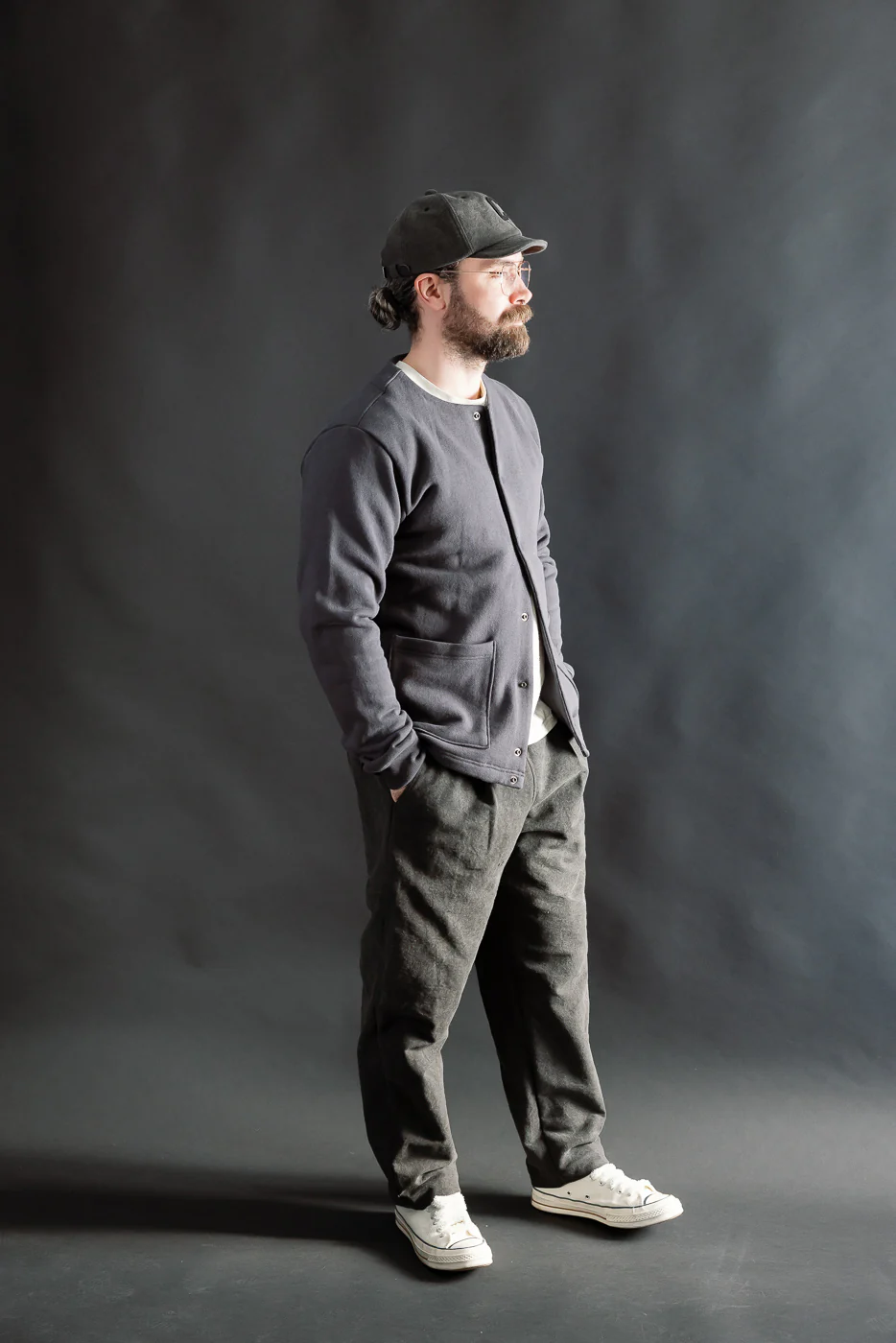 JM8580 - Big Loop Collarless Jacket - 177 Ink Black - Image 8