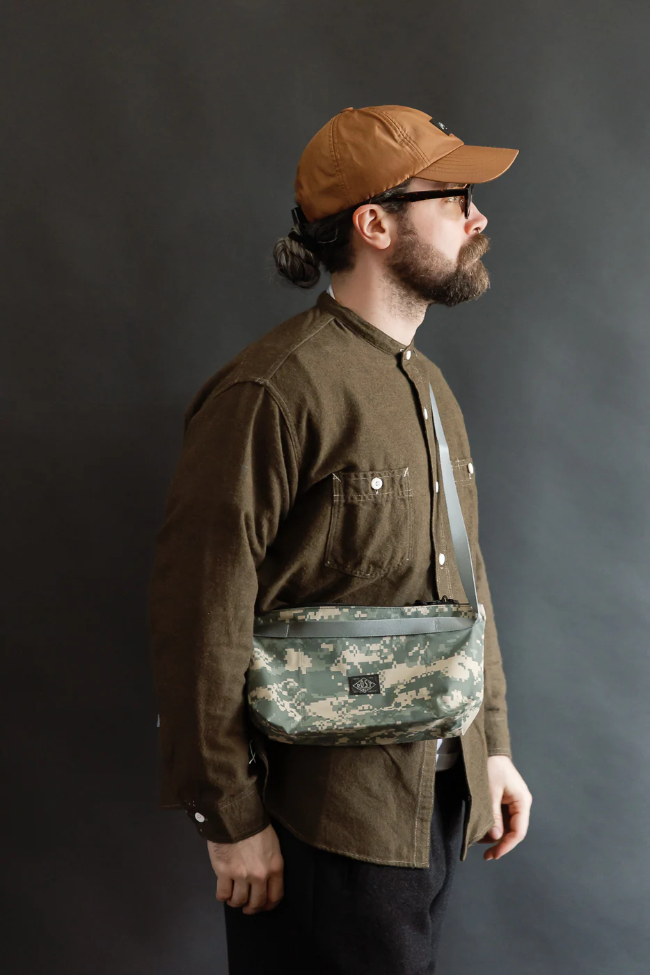 JP510-DS - BAGSINPROGRESS x Post O'alls Fannypack Crossbody Digital Camo - Desert - Image 5