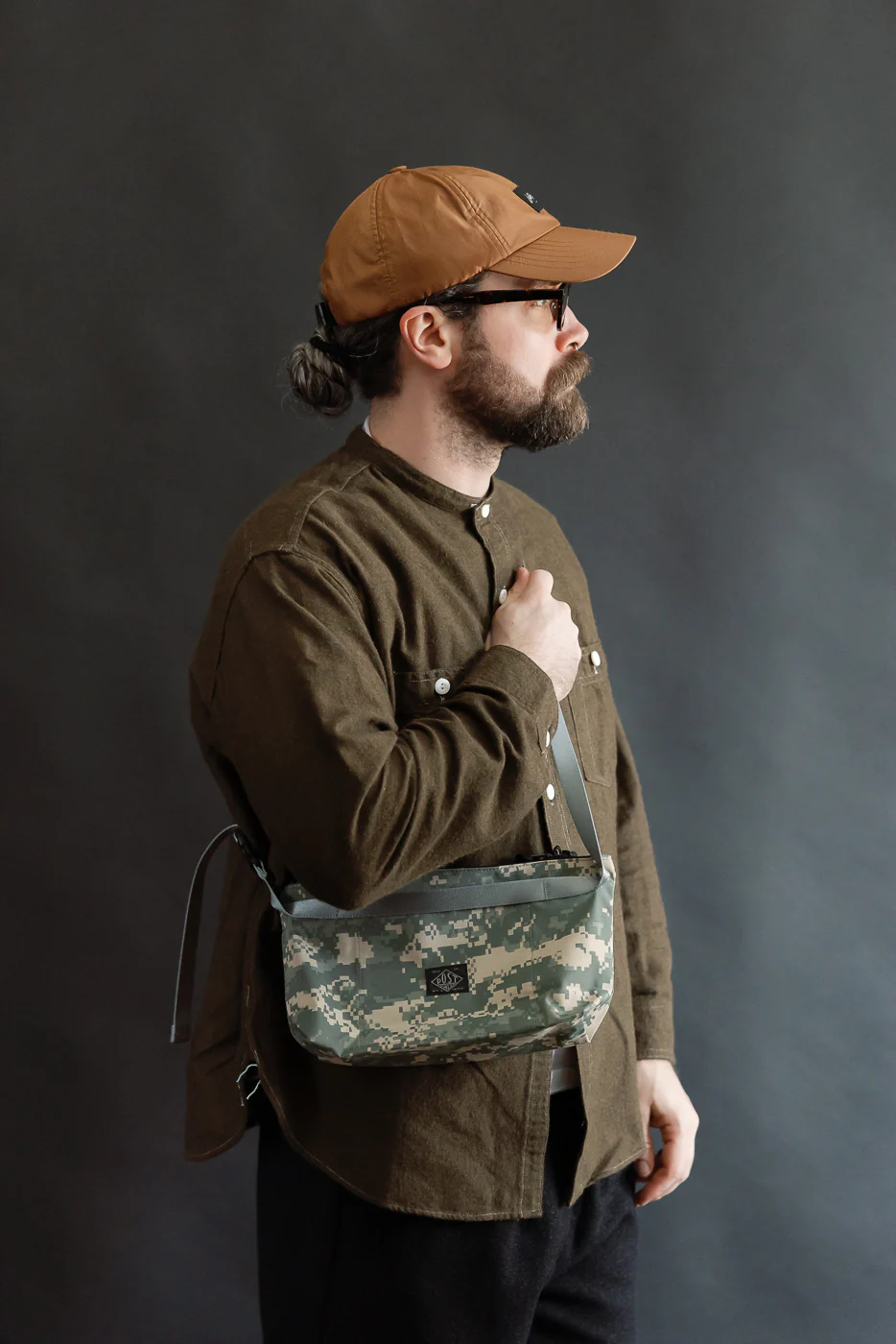 JP510-DS - BAGSINPROGRESS x Post O'alls Fannypack Crossbody Digital Camo - Desert - Image 6