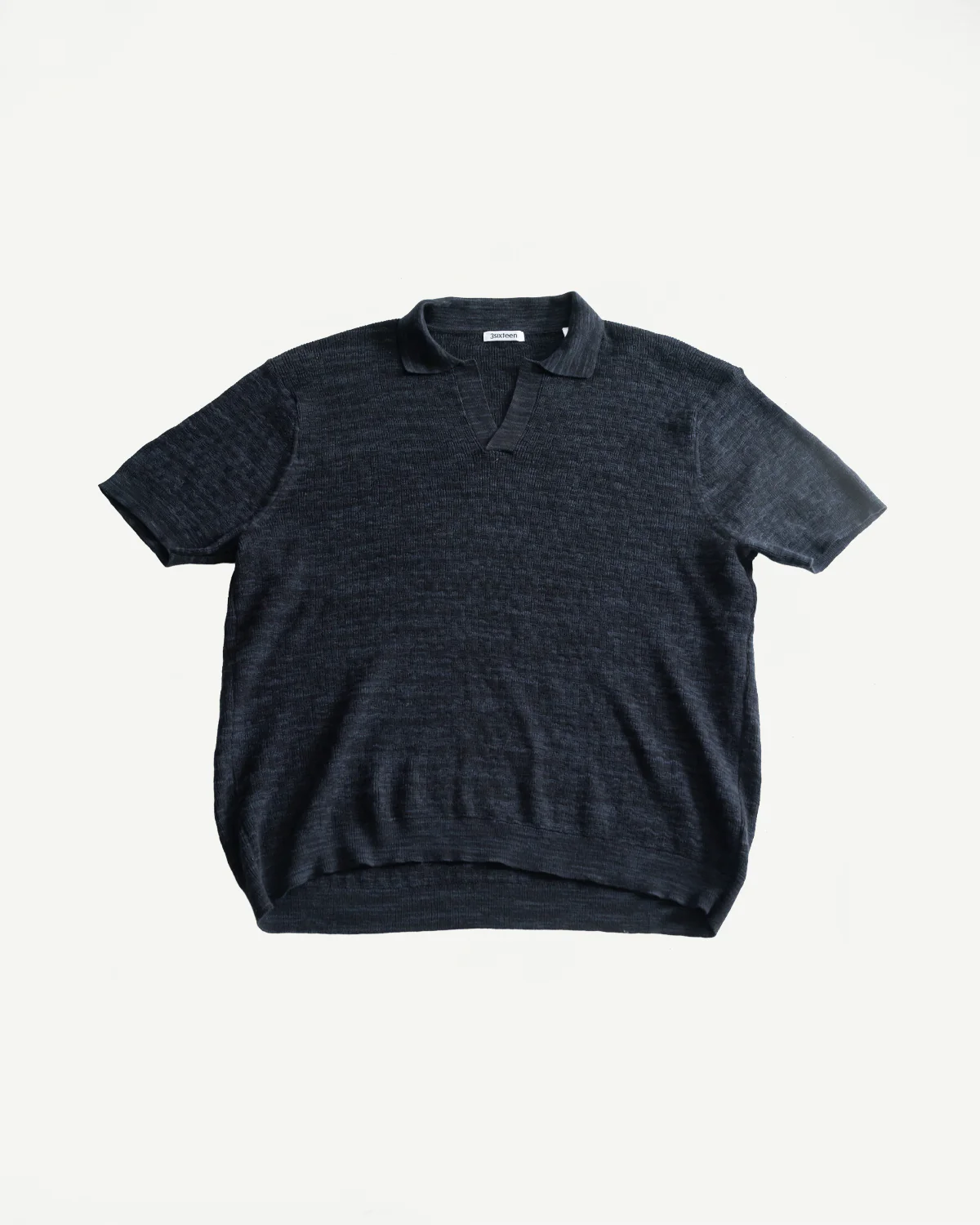 Knit Polo - Vintage Black Boxweave