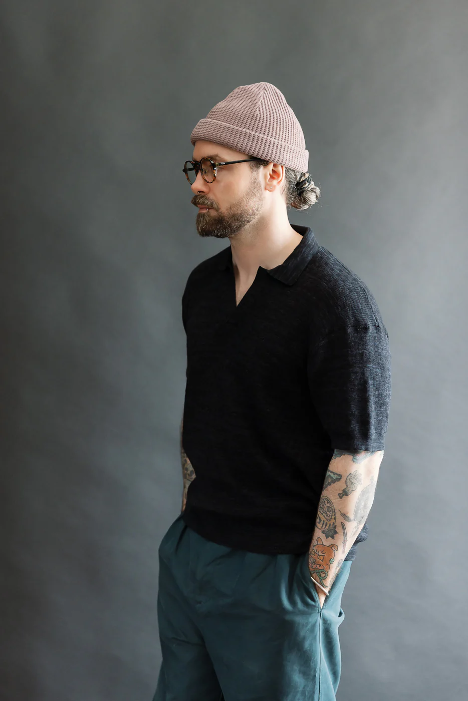 Knit Polo - Vintage Black Boxweave - Image 10