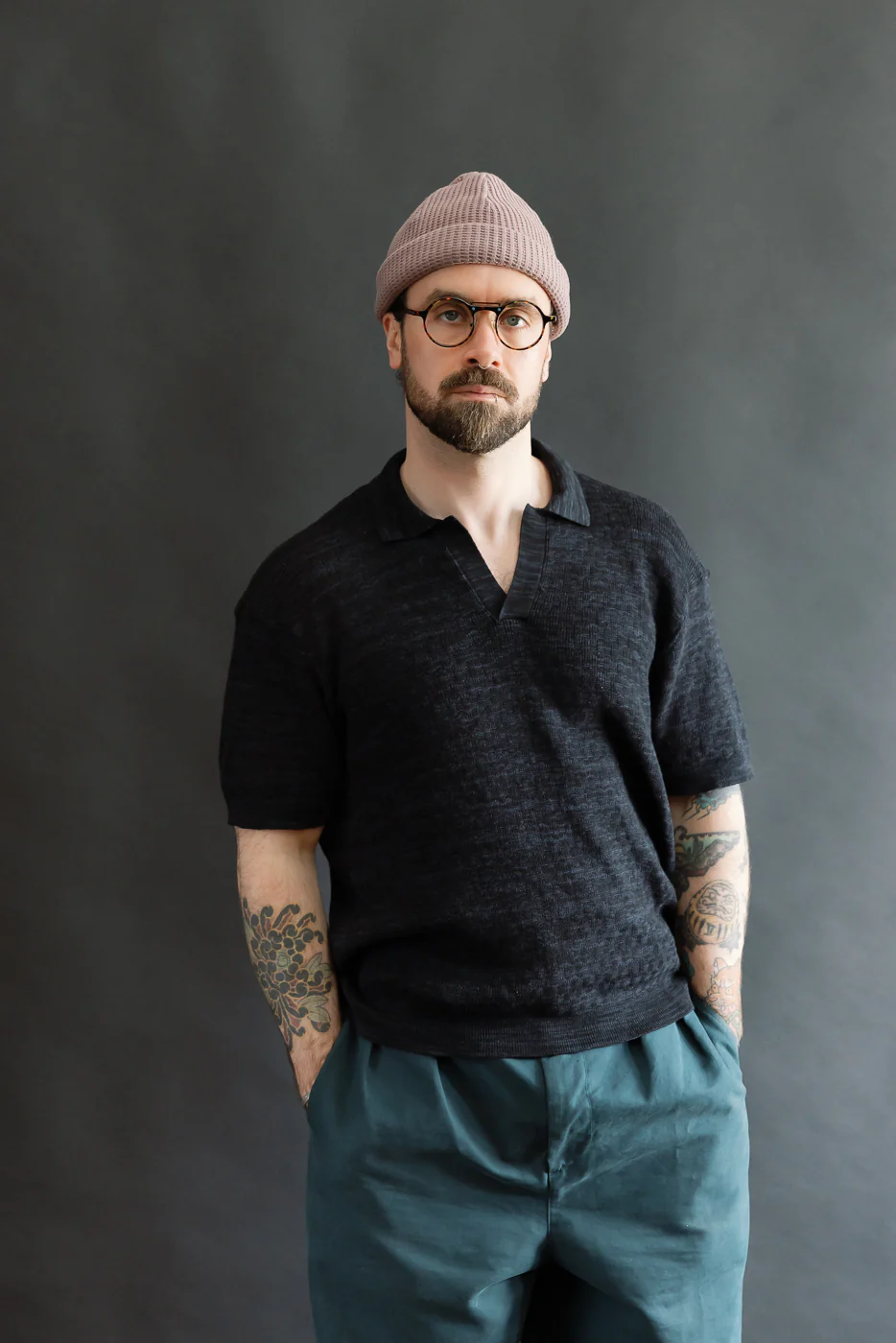 Knit Polo - Vintage Black Boxweave - Image 14