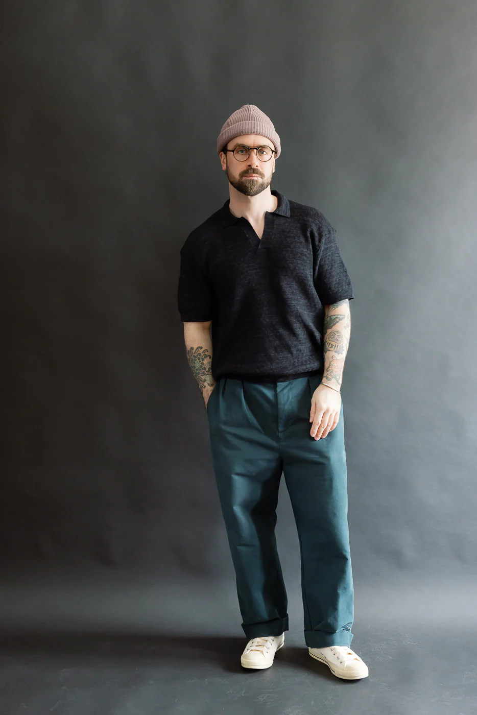 Knit Polo - Vintage Black Boxweave - Image 6