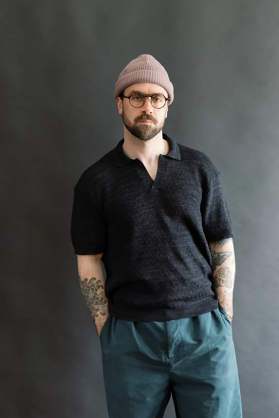 Knit Polo - Vintage Black Boxweave - Image 9