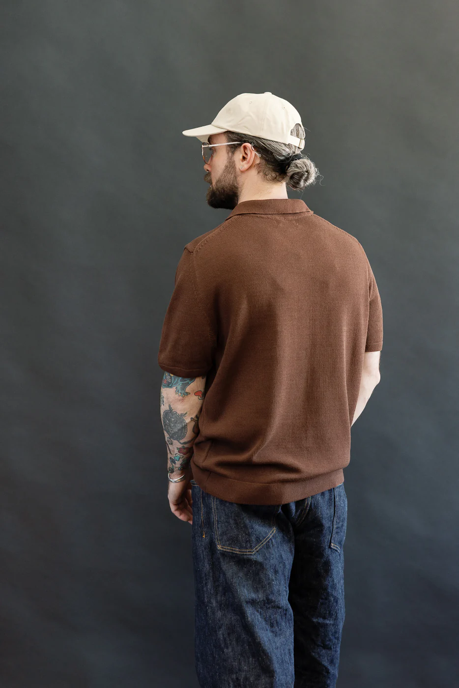 KNITPOLO02.192.7 - Cotton Short Sleeve Polo Shirt, All Plant Based - Chocolate - Image 12
