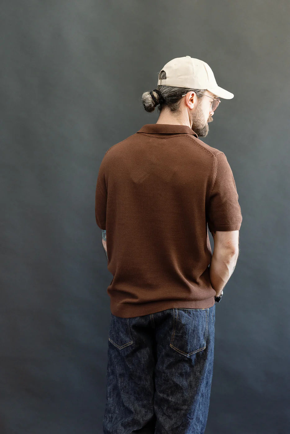 KNITPOLO02.192.7 - Cotton Short Sleeve Polo Shirt, All Plant Based - Chocolate - Image 13
