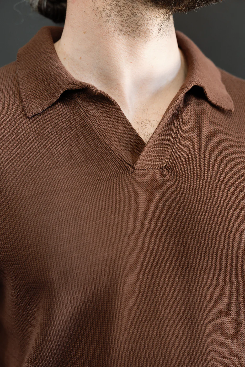 KNITPOLO02.192.7 - Cotton Short Sleeve Polo Shirt, All Plant Based - Chocolate - Image 18