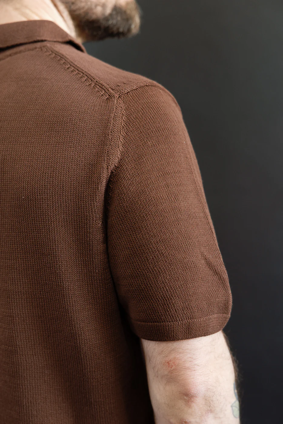 KNITPOLO02.192.7 - Cotton Short Sleeve Polo Shirt, All Plant Based - Chocolate - Image 19