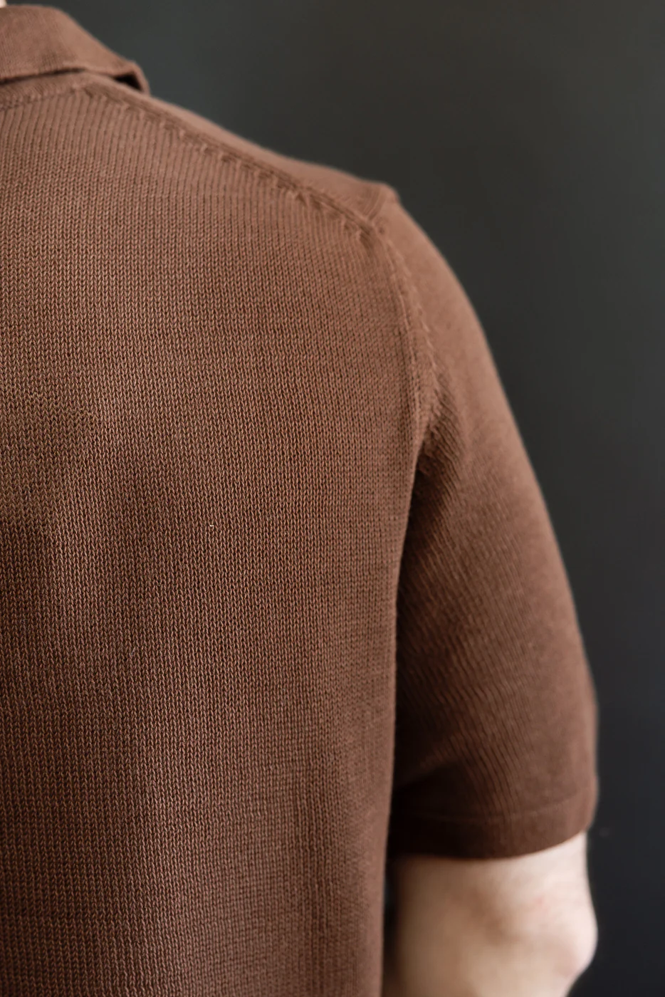 KNITPOLO02.192.7 - Cotton Short Sleeve Polo Shirt, All Plant Based - Chocolate - Image 21