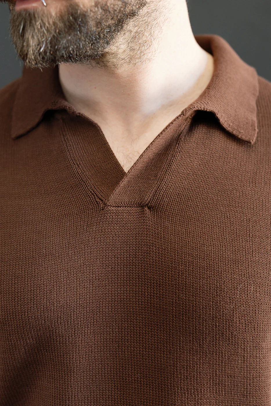 KNITPOLO02.192.7 - Cotton Short Sleeve Polo Shirt, All Plant Based - Chocolate - Image 22