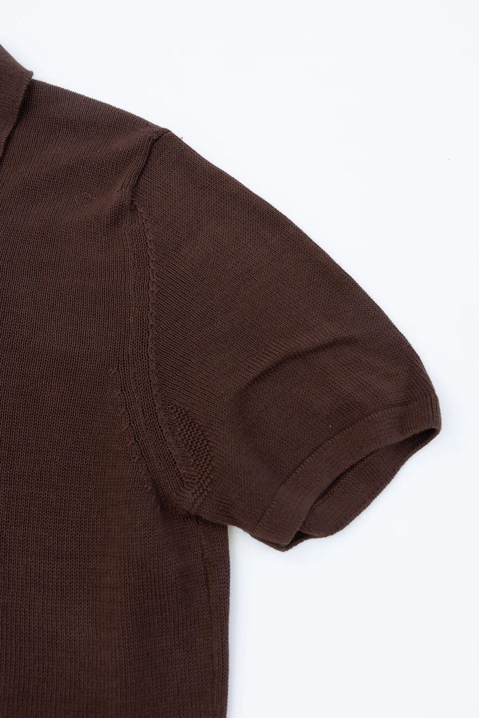 KNITPOLO02.192.7 - Cotton Short Sleeve Polo Shirt, All Plant Based - Chocolate - Image 3