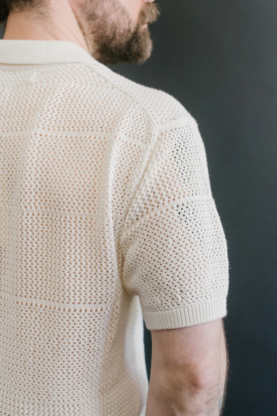 KNITSHIRT01.02 - Organic Cotton Crochet Shirt - Nature - Image 10