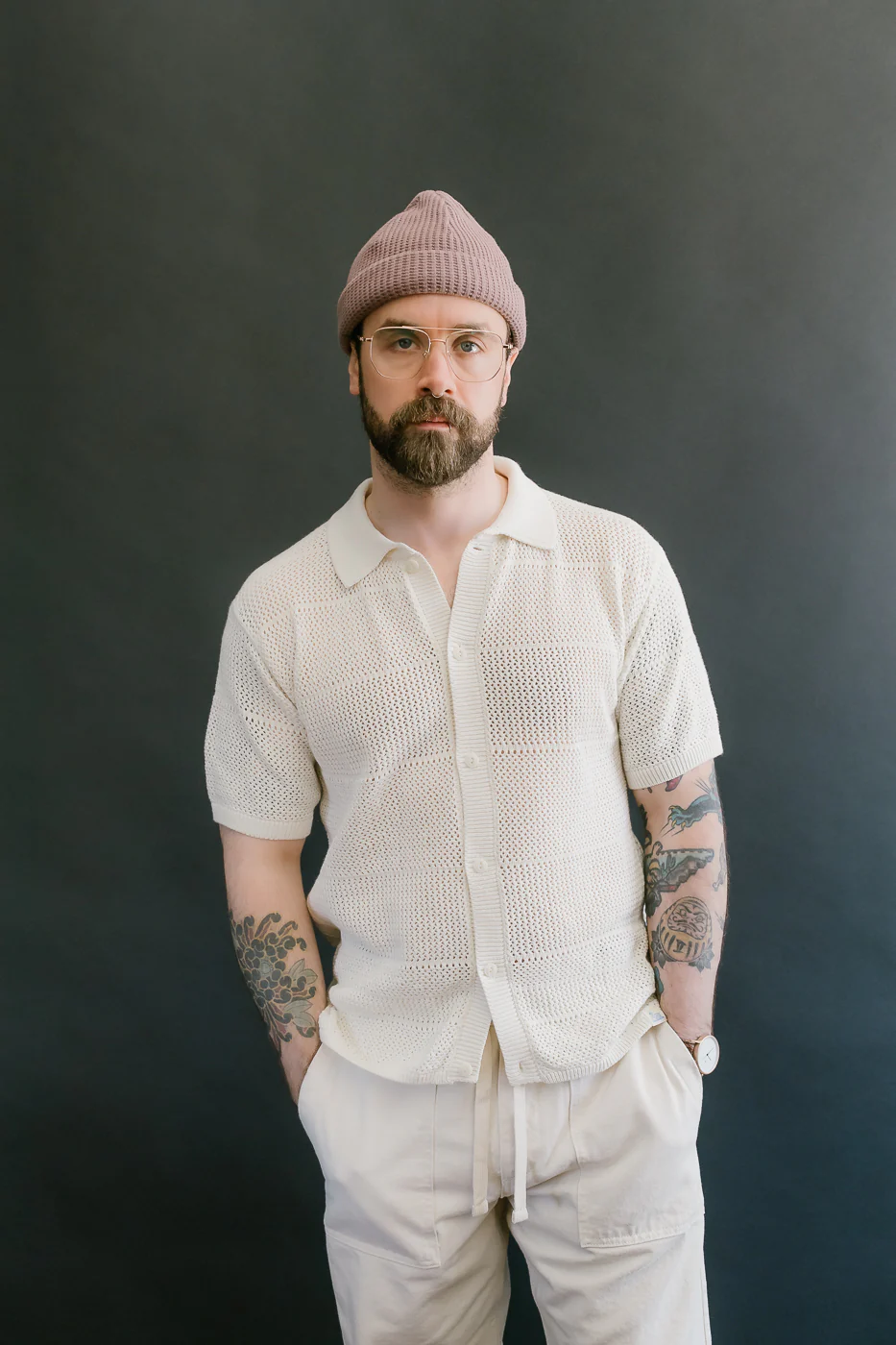 KNITSHIRT01.02 - Organic Cotton Crochet Shirt - Nature - Image 11