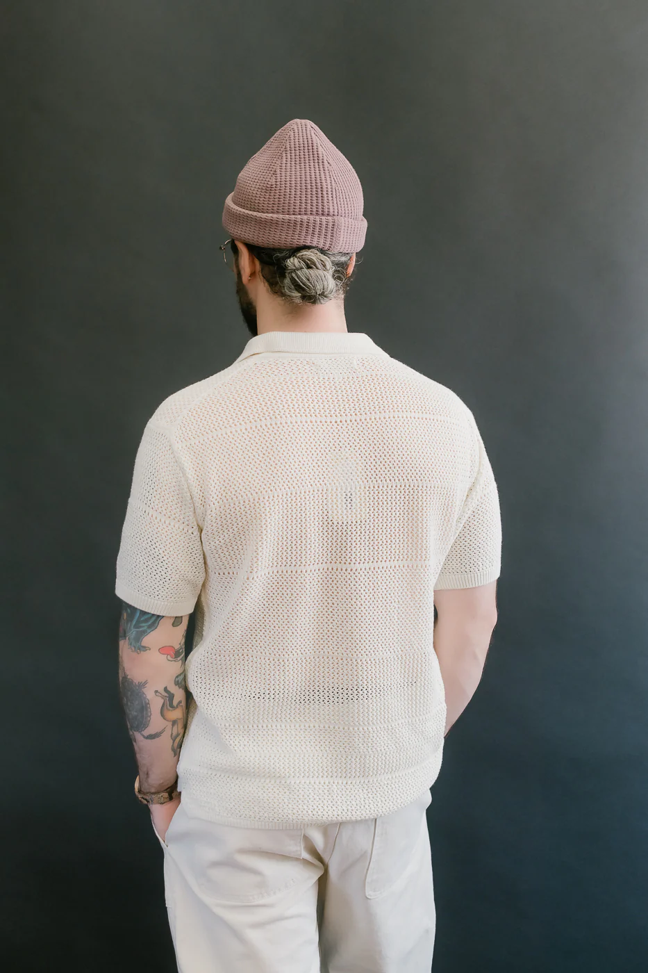 KNITSHIRT01.02 - Organic Cotton Crochet Shirt - Nature - Image 13