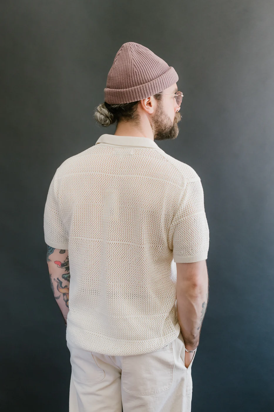 KNITSHIRT01.02 - Organic Cotton Crochet Shirt - Nature - Image 14