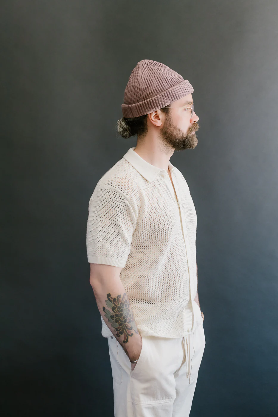 KNITSHIRT01.02 - Organic Cotton Crochet Shirt - Nature - Image 15