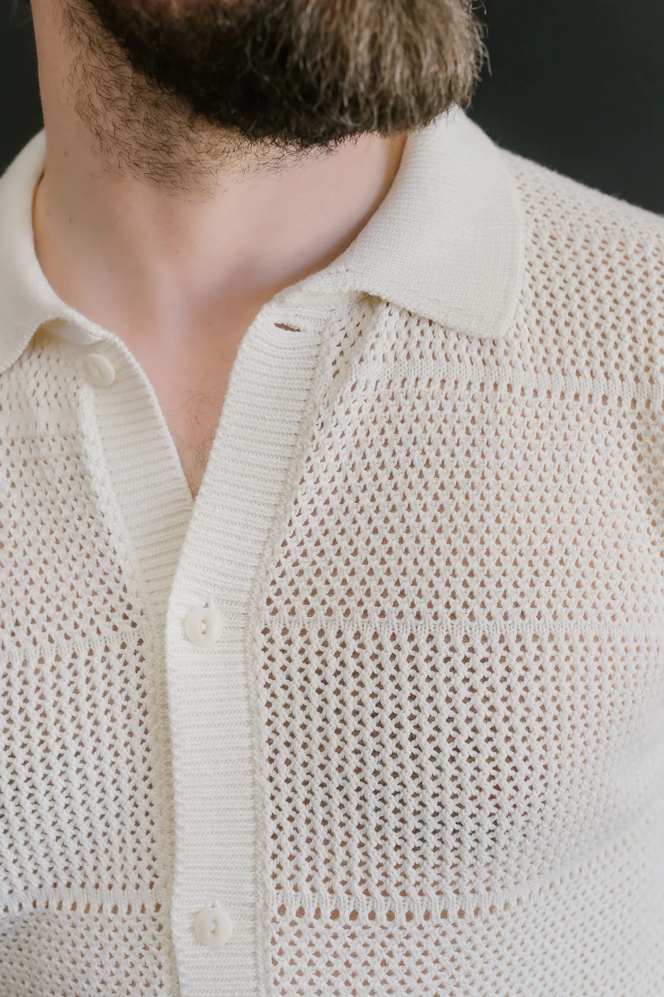 KNITSHIRT01.02 - Organic Cotton Crochet Shirt - Nature - Image 17