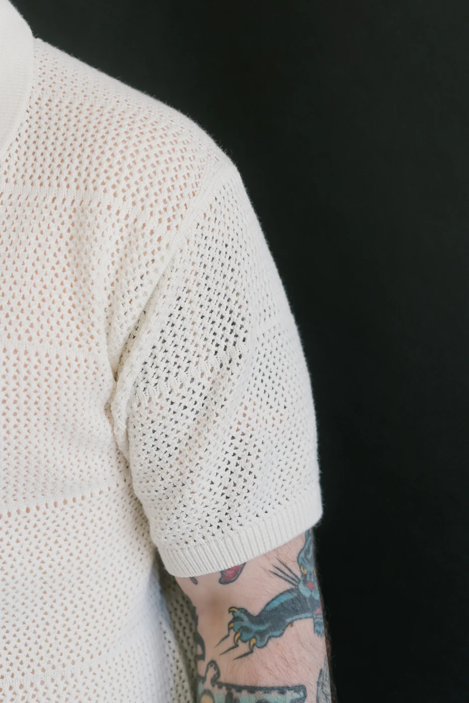 KNITSHIRT01.02 - Organic Cotton Crochet Shirt - Nature - Image 18