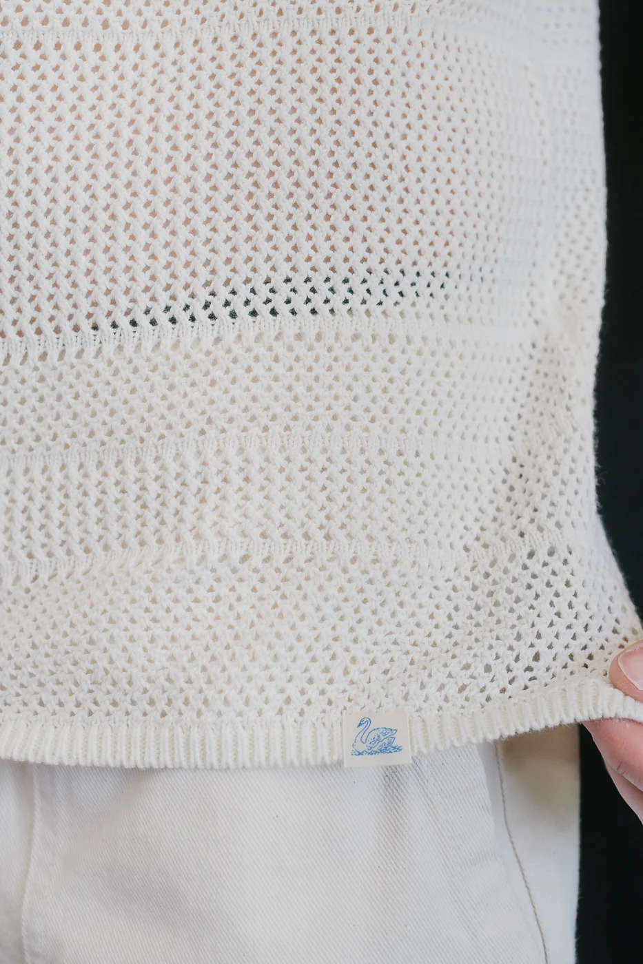 KNITSHIRT01.02 - Organic Cotton Crochet Shirt - Nature - Image 19