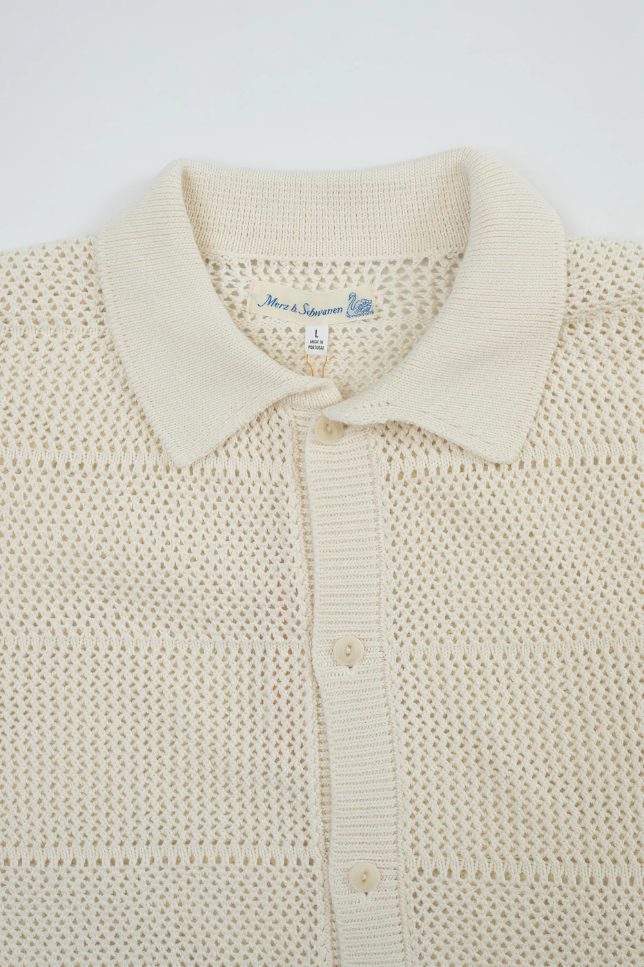 KNITSHIRT01.02 - Organic Cotton Crochet Shirt - Nature - Image 2